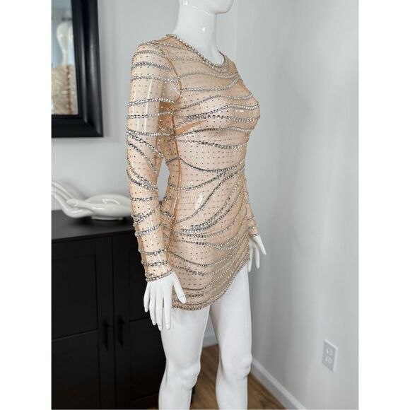 Retrofete Raes Sheer Embellished Long Sleeve Size Small - Picture 13 of 17